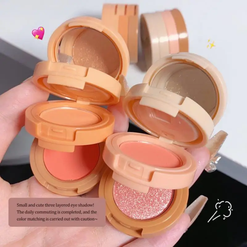 

New Highlighter Makeup Blush Palette Pearly Blush Three-layer Shiny Eyeshadow Multifunctional Face Makeup Palette Cosmetics