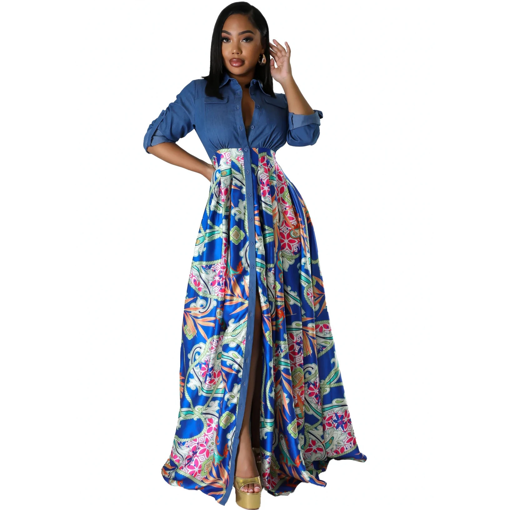 

2023 New African Dresses For Women Elegant Polyester Muslim Fashion Abayas Dashiki Robe Kaftan Long Maxi Dress Turkish Africa