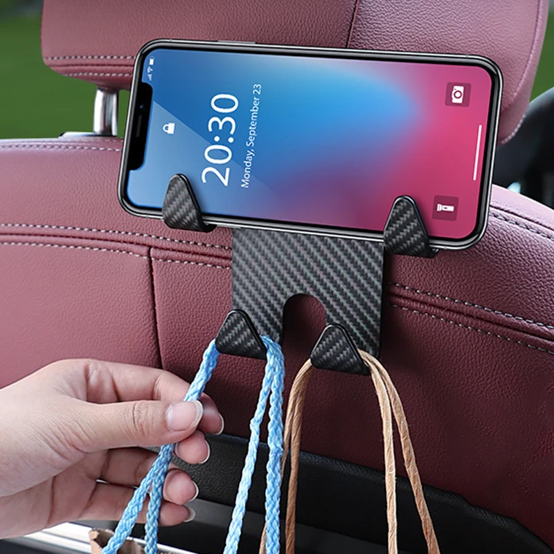 Крючок на подголовник автомобильного сиденья из углеродного волокна