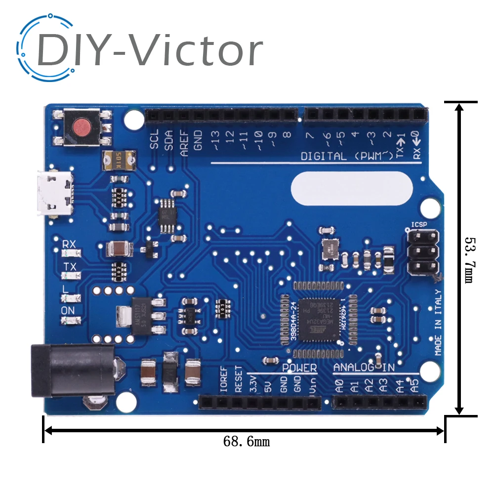 Макетная плата Leonardo R3 + USB-кабель ATMEGA32U4 для Arduino стартовый комплект сделай сам