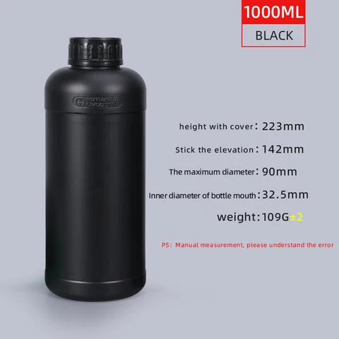 1 шт., многоразовая пластиковая бутылка из ПТФЭ, 100-1000 мл