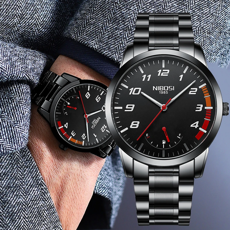 

New NIBOSI Watches for Men Top Brand Luxury Fashion Business Quartz Men’s Wristwatch Stainless Steel Waterproof Sports Clock
