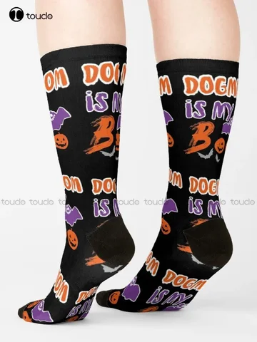 Собака Мама — моя Бу Забавные носки на Хэллоуин Женские носки Персонализированные носки унисекс для взрослых и подростков Молодежные носки на заказ Подарок унисекс для взрослых