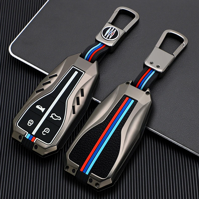 

High Quality Car Remote Key Case Cover Shell For Red Banner H5 H7 Zinc Alloy 4 Button Auto Holder Remote Car-Styling Accessories