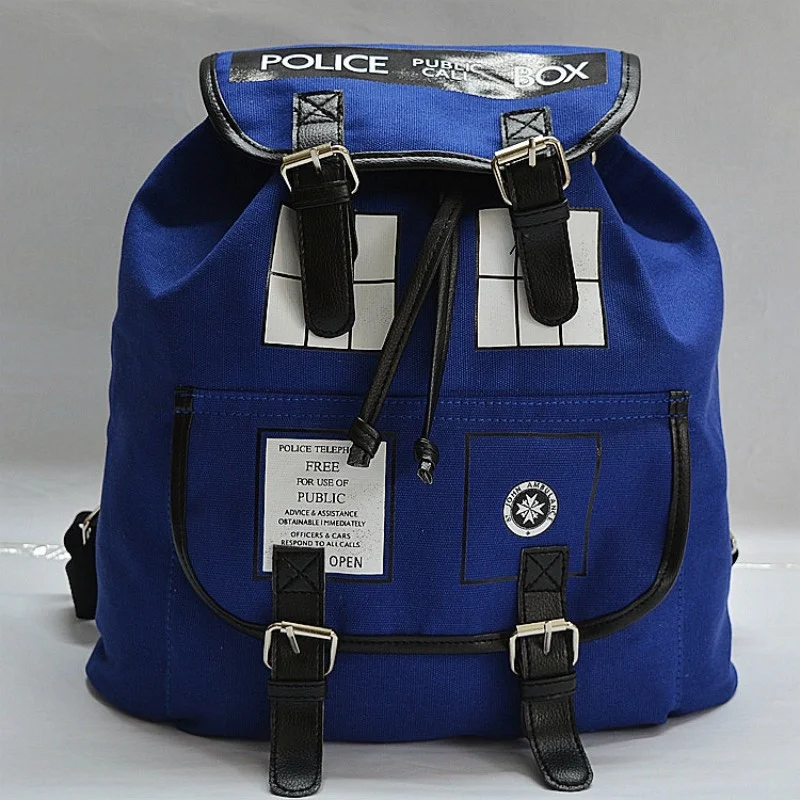 

Doctor Dr Who Cosplay Daypack Police Box Shoulder Backpack Unisex Double Straps Rucksack Knapsack Gift