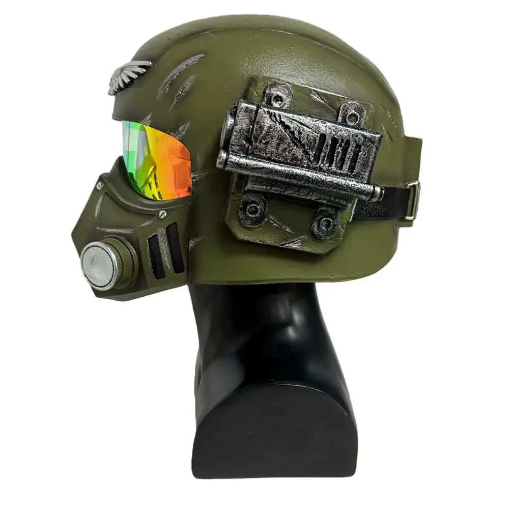 Фото Шлем солдата Astra Militarum, научно-фантастический, из смолы, для косплея, реквизит для взрослых ролевых игр, коллекция на Хэллоуин, шлем Имперской гвардии №1