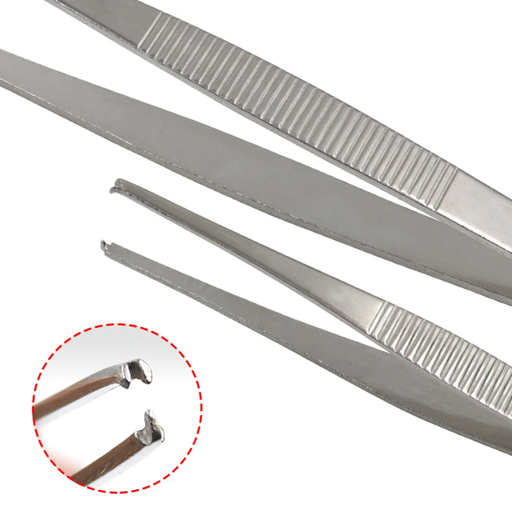 

Tool Toothed Tweezers 18/20/25cm Accessories For Suture Manipulate Needles Hold Stainless Steel Toothed Tweezers