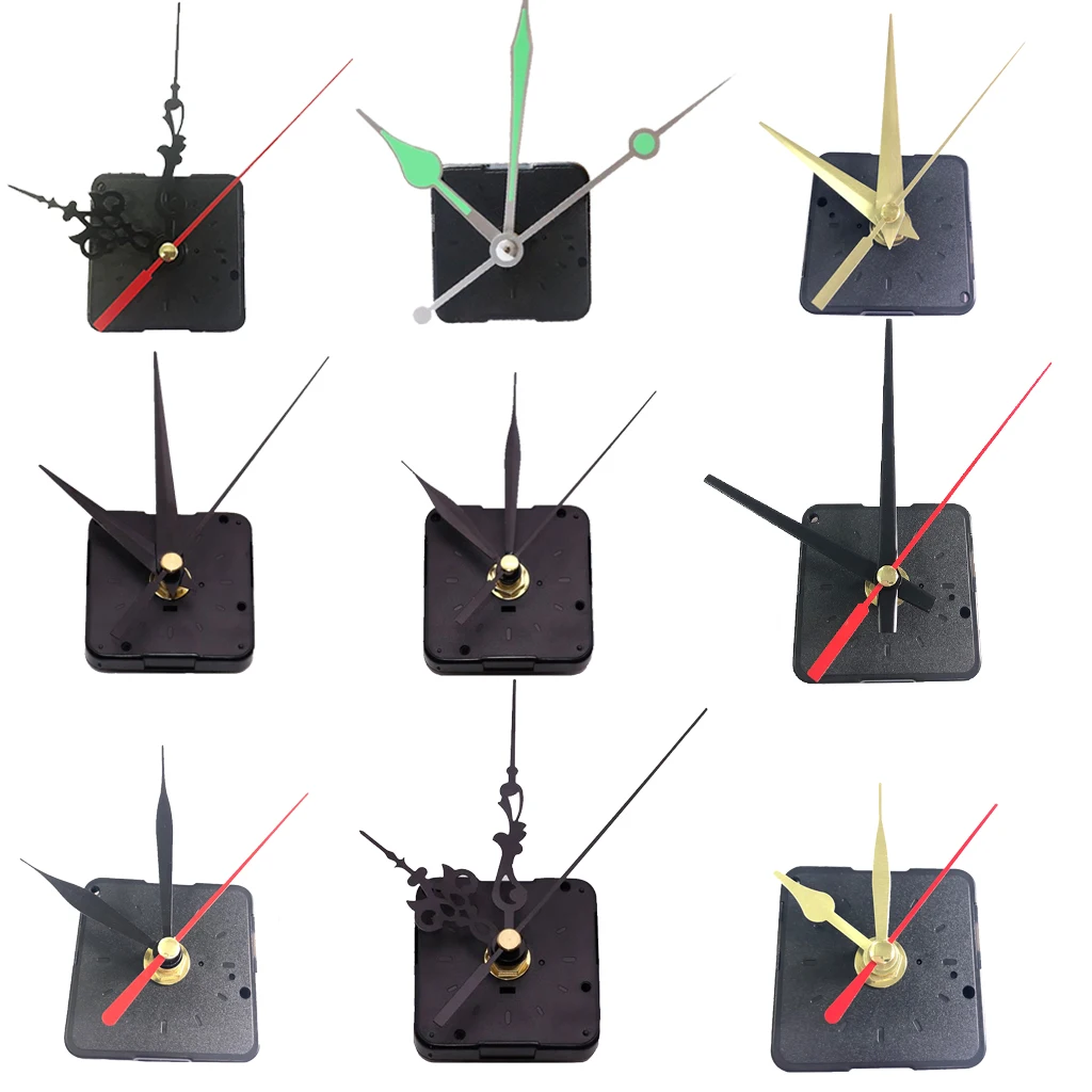 Set Clock Movement Mechanism Clockwork Replacement with Clock Pinters Hands for DIY Wall Clock and Repair Kits