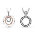 Женское ожерелье из серебра 925 пробы, двухцветное колье с кулоном и бусинами, модные ювелирные украшения сделай сам