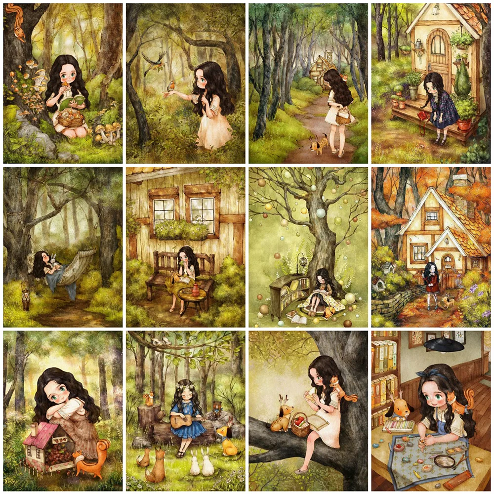 

Алмазная 5D картина HUACAN для рукоделия, картина для девушек, подарок ручной работы, полный набор для вышивки, украшение Ome