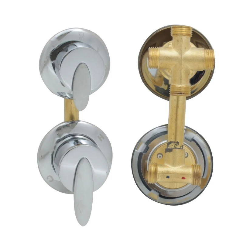 

4 Ways Outlet Brass Mixing Diverter Universal Shower Faucets Tap Temperature Mixer Control Screw Bathroom
