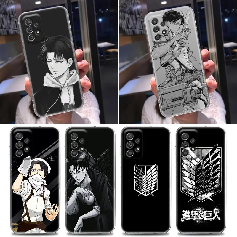 

Attack on Titan Silicone Clear Case For Samsung Galaxy A52 A51 A53 A72 A71 A73 A32 A31 A33 A22 11 Case Cover Levi Ackerman Anime