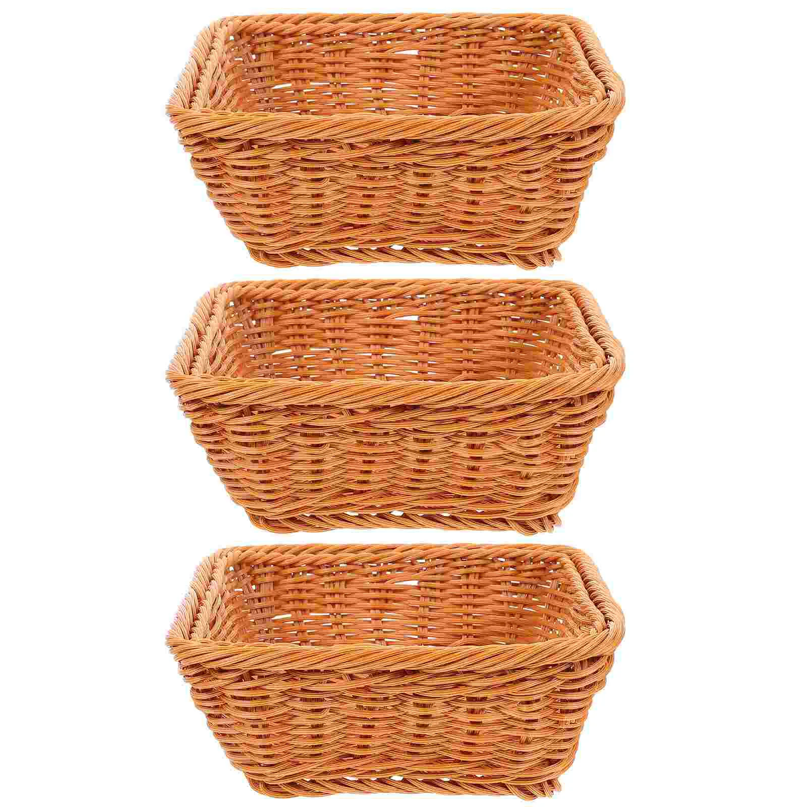 

Basket Wicker Storage Baskets Woven Serving Bread Small Organizer Fruit Rattanbowl Bin Sundries Handwoven Box Pantry Seagrass