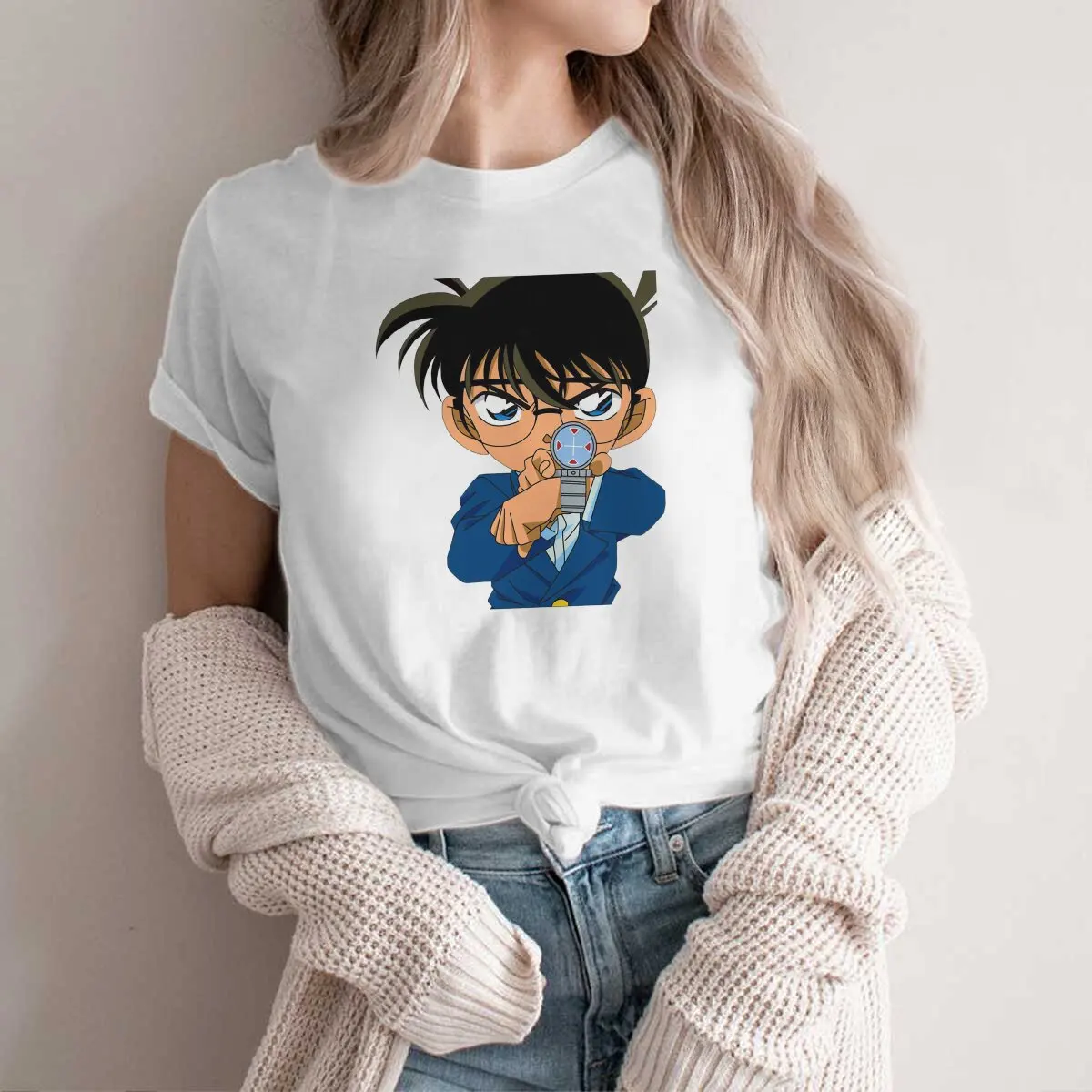 

Футболка мужская с изображением детектива Конана, винтажная тенниска с короткими рукавами и графическим принтом, в стиле «Харадзюку», лето