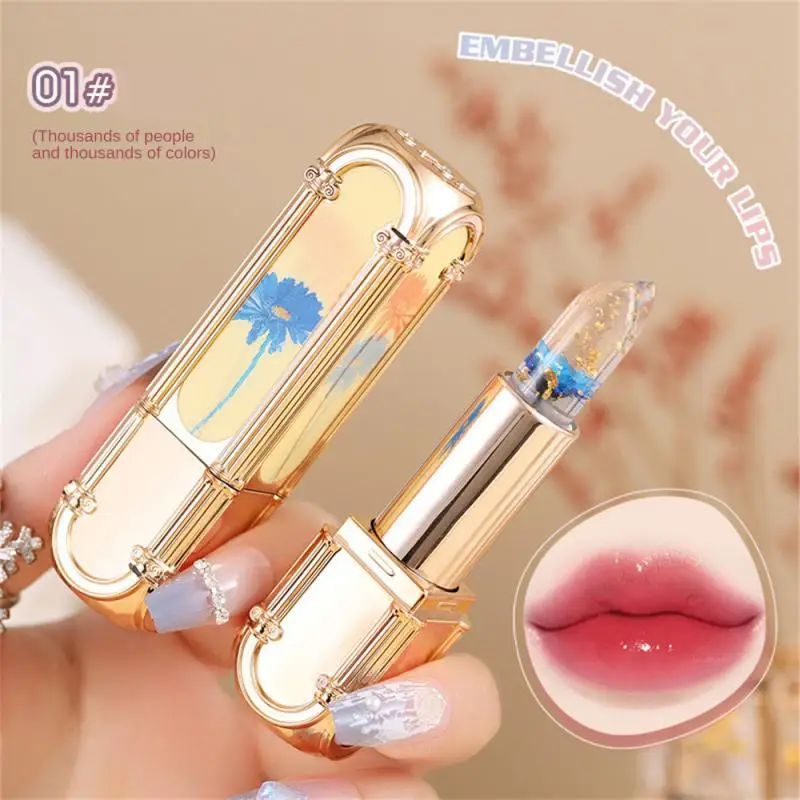 

Flower Jelly Lipstick Color Changing Lipstick Non Stick Cup Lip Gloss Color Change Lip Balm Anti Crack Lips Moisturize Glaze