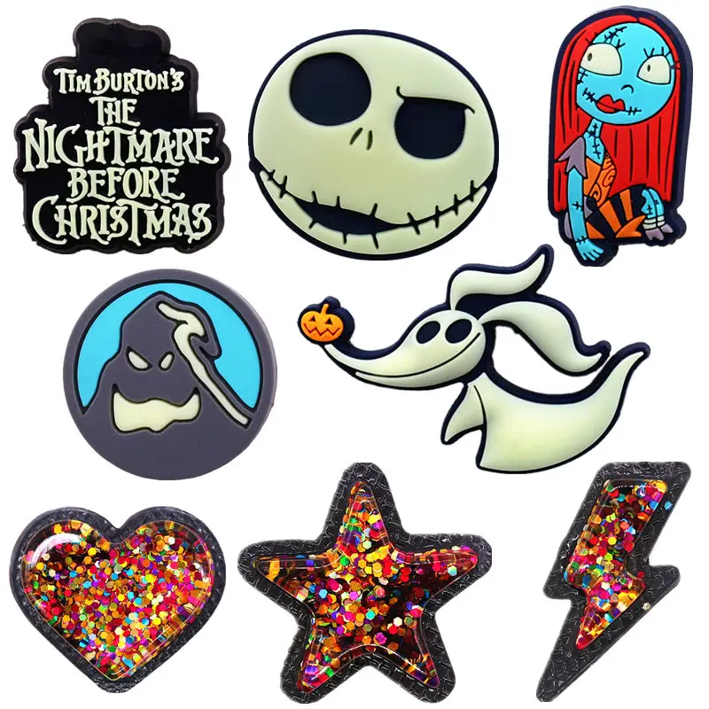 

1Pcs Novely Ghost PVC Shoe Charms Accessories Cute Colorful Stars Shoe Buckle Decoration for Croc Jibz Kids X-mas Party Gifts