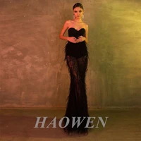 haowen sexy mermaid prom dresses vestidos de festa floor length special occasion celebrity evening party gowns fast delivery