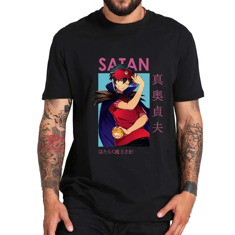 

Satan The Devil Is a Part Timer Card Anime T Shirt Japanese Light Novel Manga Harajuku T-Shirt 100% Cotton EU Size Clothing
