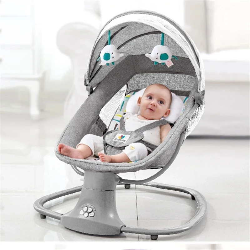 LazyChild Baby Electric Rocking Chair Newborns Sleeping Cradle Bed Child Comfort Chair Reclining Chair 0-3 Years Old Baby Bed