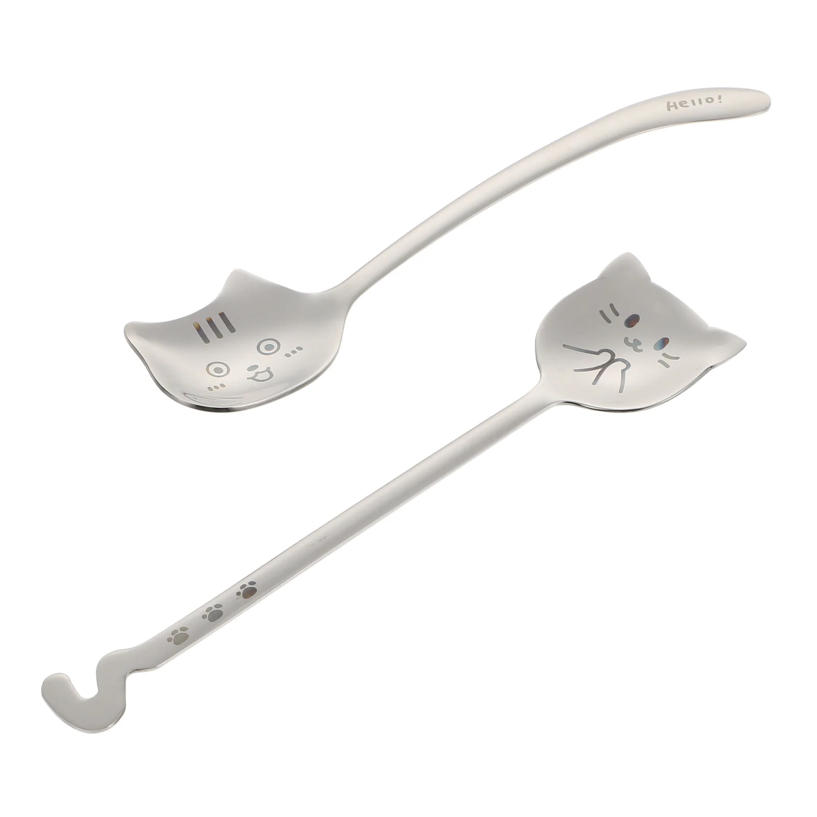 

2pcs Delicate Premium Stainless Steel Spoons Coffee Spoons for Practical Safe