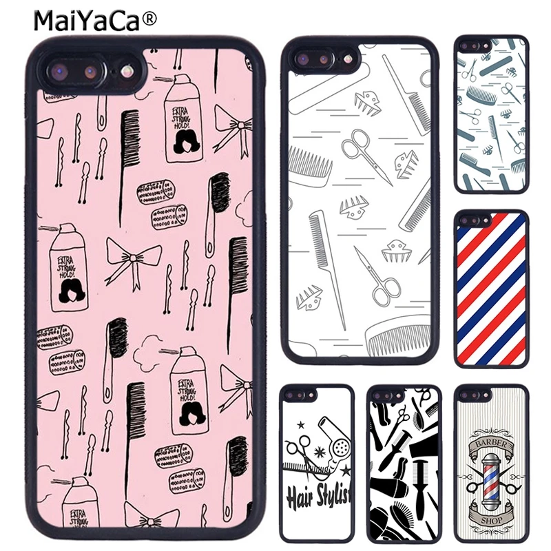 Scissors and Combs Barber Shop Hair Stylist Phone Case For iPhone 16 15 14 plus 11 12 13 Pro XR XS max coque Cover