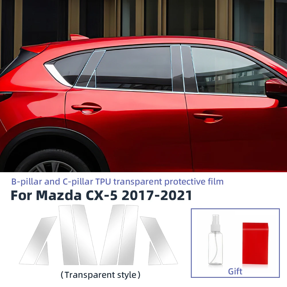 

Для MAZDA CX-5 CX5 2017-2021 B/C/D-стойки, фары заднего вида, внешняя автомобильная стойка, защитная пленка из ТПУ против царапин
