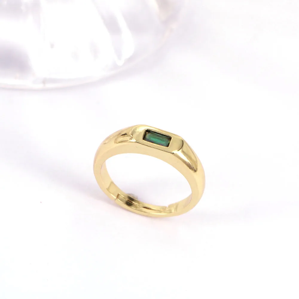 

5 шт., изящные штабелируемые кольца для женщин, элегантное мини кольцо с зеленым кристаллом циркония, модные ювелирные украшения золотого цв...