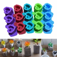 heart love shape silicone flowerpot mold ceramic clay crafts mould epoxy resin concrete molds candle pot making tools ice trays