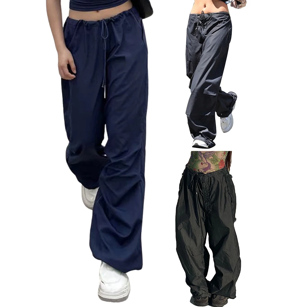 

Брюки женские свободные в эстетике, винтажные мешковатые штаны, пикантные джоггеры с заниженной талией и широкими штанинами, Спортивная уличная одежда, Y2K