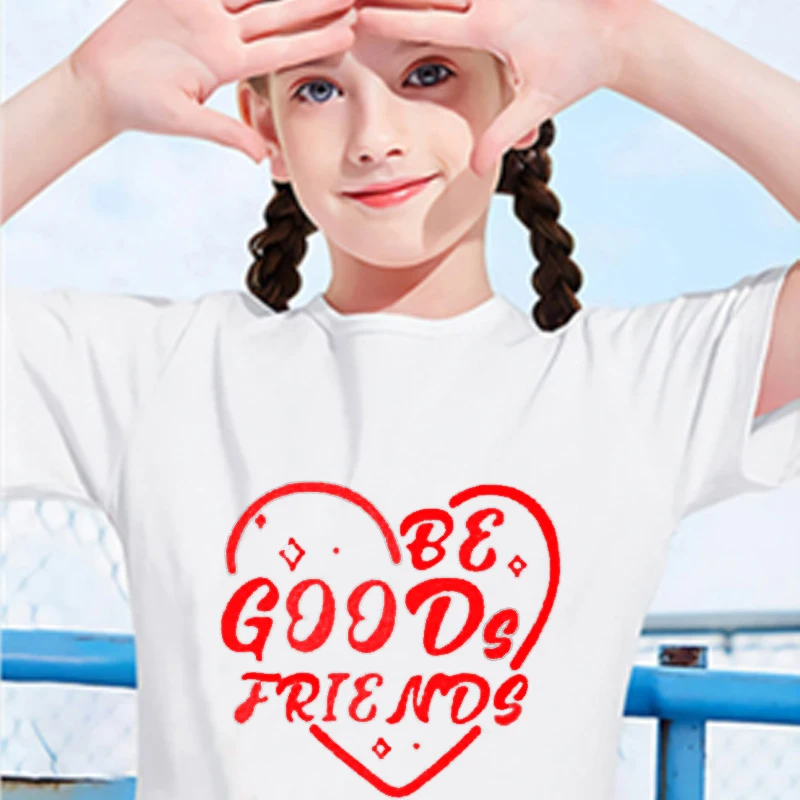 

T-shirts Mother Kids Small Child Young Children Baby Boy Girl Clothes One-pieces Kawaii Summer Short Sleeves Be Goods Friends