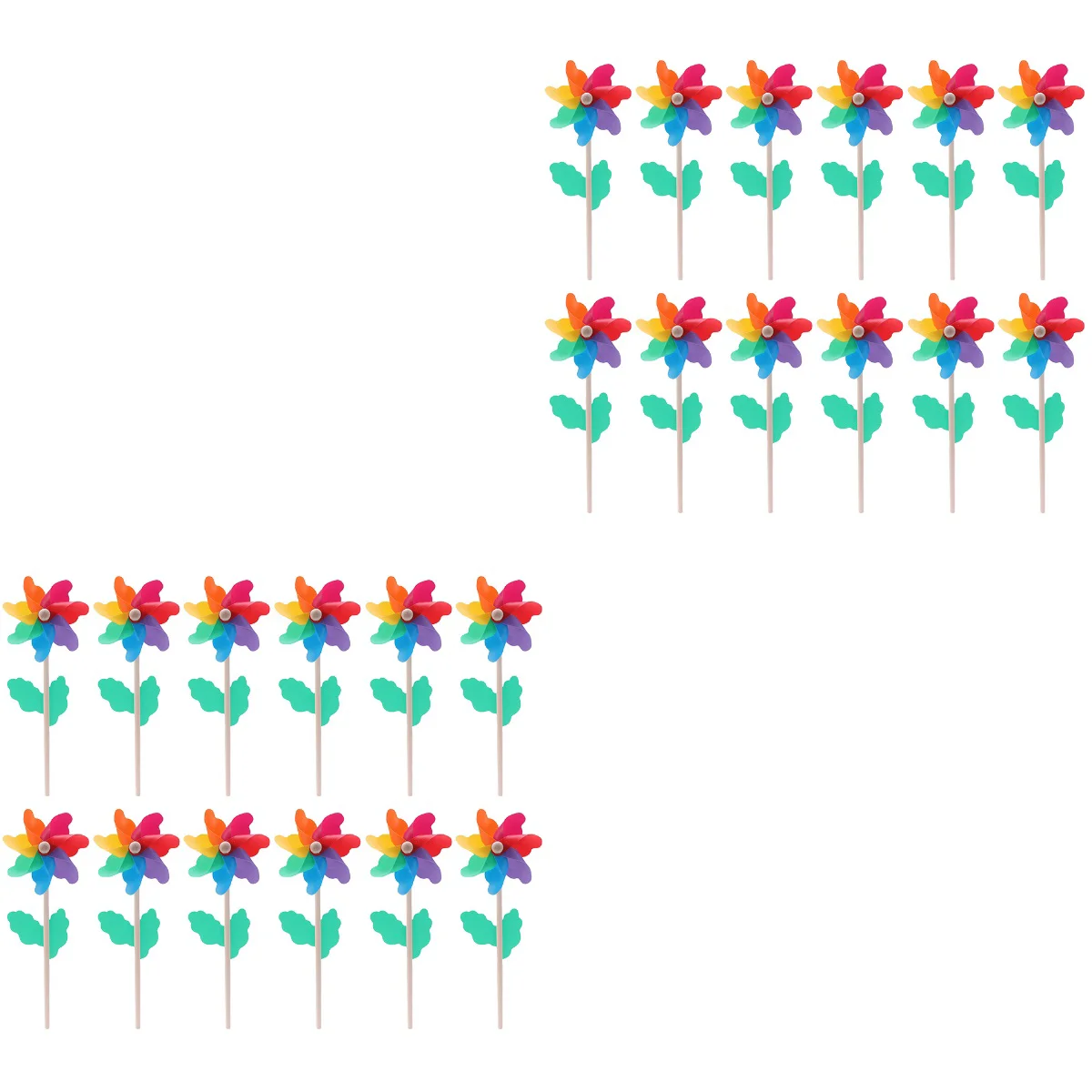 

24 Pcs Wind Chime Deco Outdoor Garden Spinners Windmill Colorful Pinwheel Toy Decorations Scene Wooden Lawn Child Pinwheels
