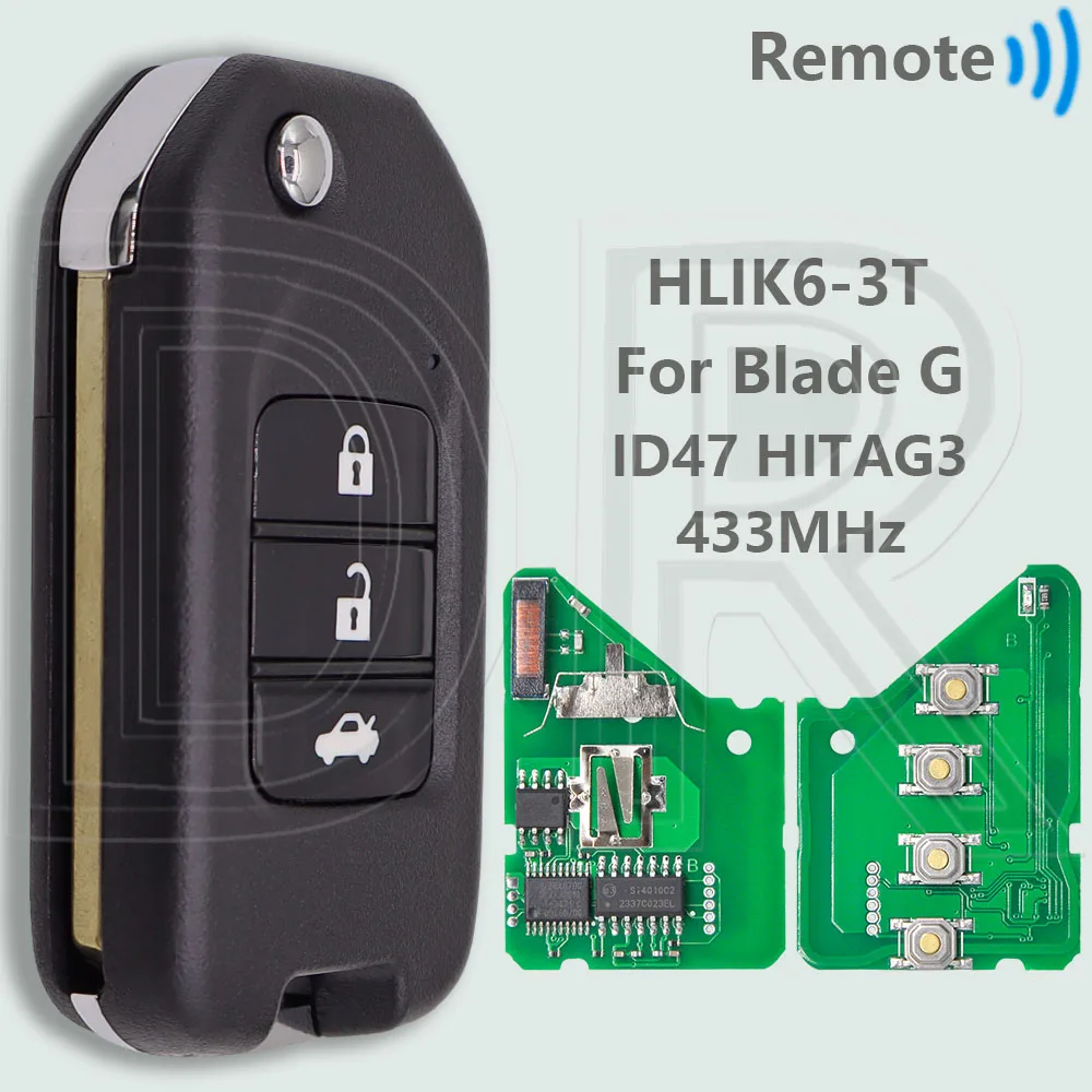 

DR OEM TWB1G721 A AFM HLIK6-3T G ID47 Чип 433 МГц Автомобильный дистанционный ключ для Honda Accord Civic City CRV Vezel HR-V FRV Jazz XR-V