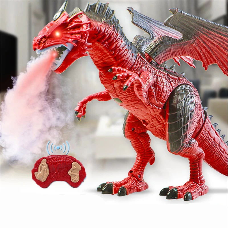 

47CM Spray Dragon Rc Dinosaur Roar Walking Electric Remote Control Simulation Dinosaur Model Toys For Children Christmas Gifts