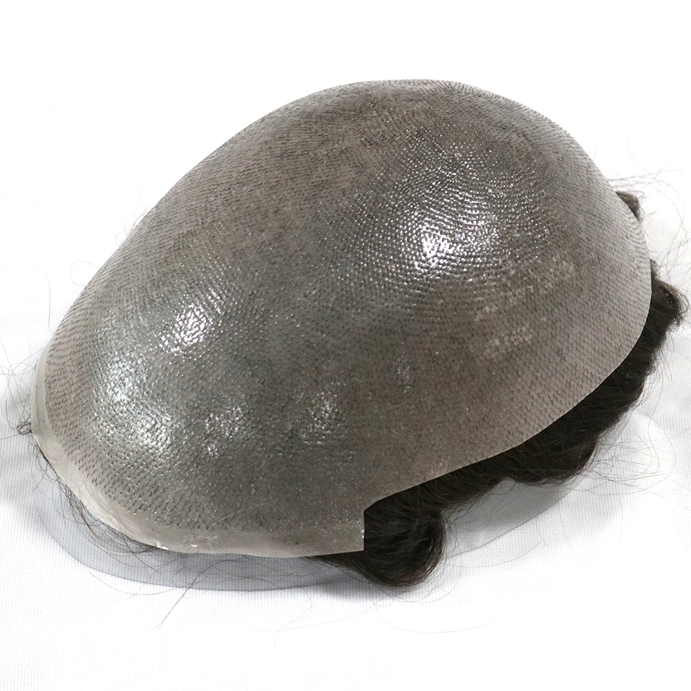 sible Knot Thin Skin Full Pu Base Toupee для мужчин Натуральная линия волос Мужской парик