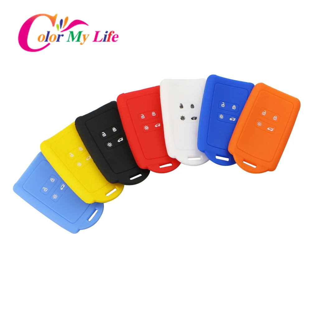

Silicone Car Key Cover Set Fit for Renault Koleos Kadjar Megan 2016-2020 for Samsung QM6 Remote Key Holder Protector Case