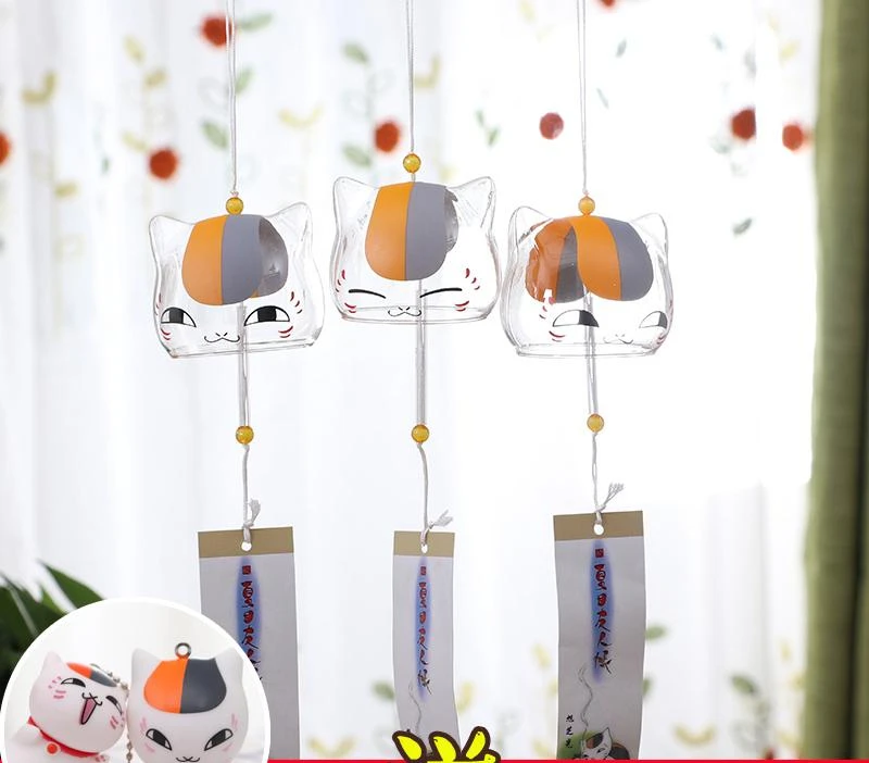 

Natsume Yuujinchou Surrounding Cat Teacher Pendant Cute Room Decoration Glass Wind Chime Pendant Japanese Creative Birthday Gift