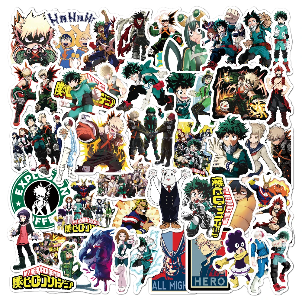 

10/30/50PCS Cool My Hero Academia Anime Stickers Suitcase Freezer Graffiti Luggage Motorcycle Classic Cartoon Sticker Decal Toy