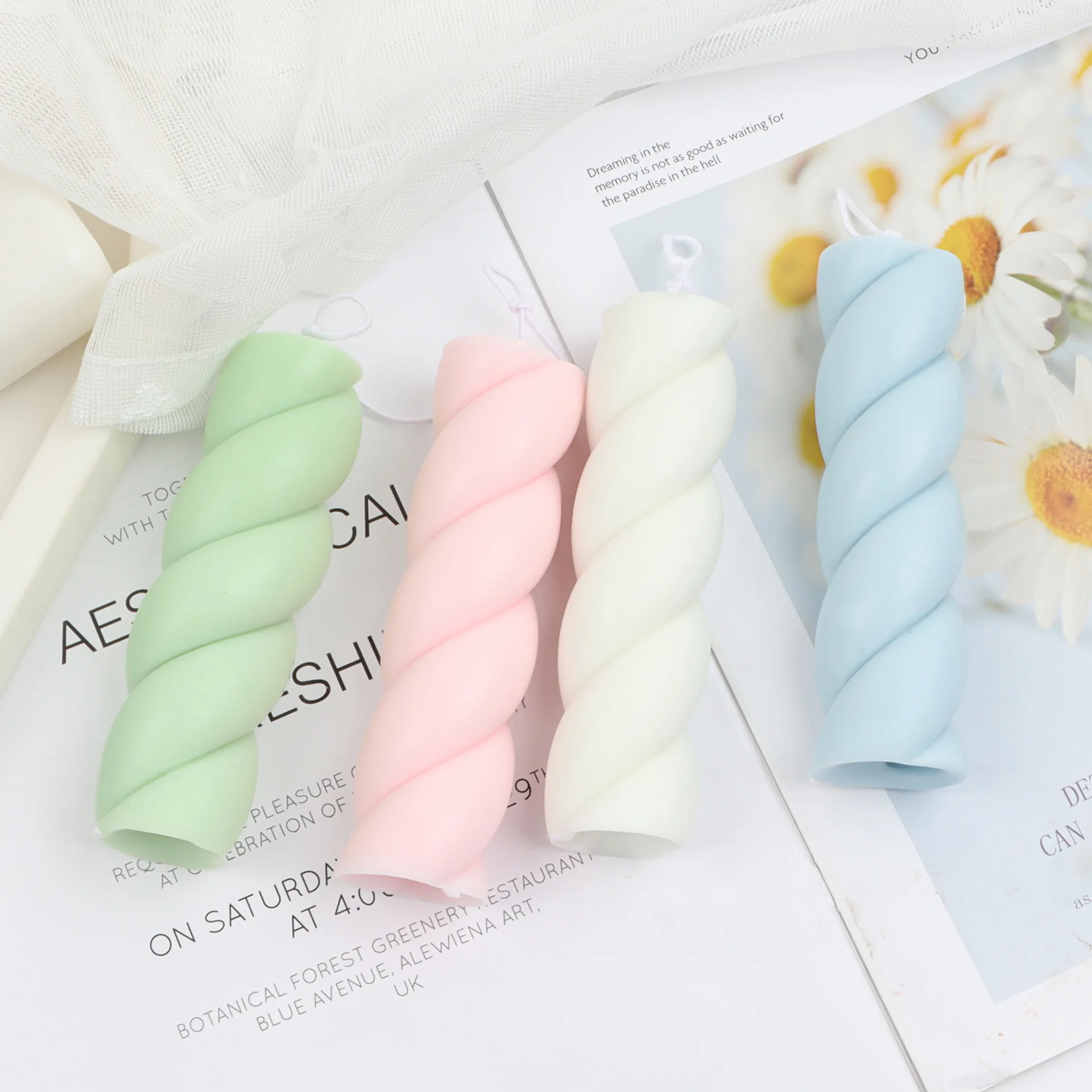 Силиконовые формы в рубчик для витой свечи форма волнистых завитков стержней