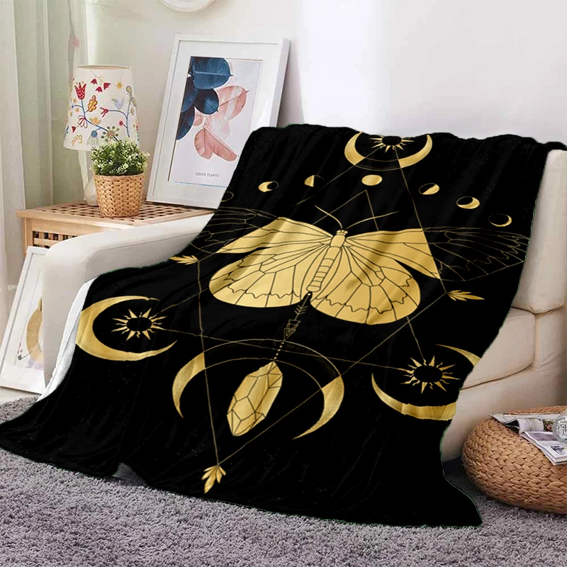

Scale of Justice Magic Astrology Esoteric Gold Plush Sofa Bed Throwing Picnic Blanket Modern Flange Blanket Cover Warmth Soft