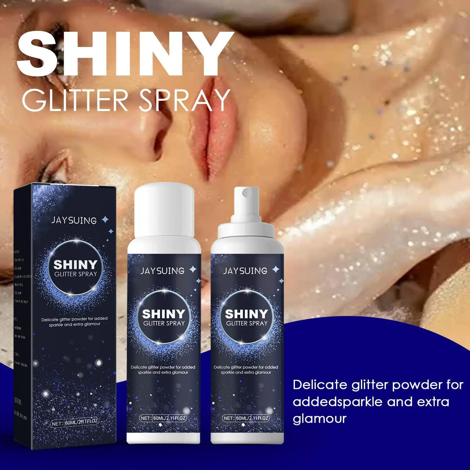 

Sdotter New Hair Body Starry Glitter Spray Sparkly Shimmery Highlighter Powder Holographic Powder Sprays Makeup For Party Date 6
