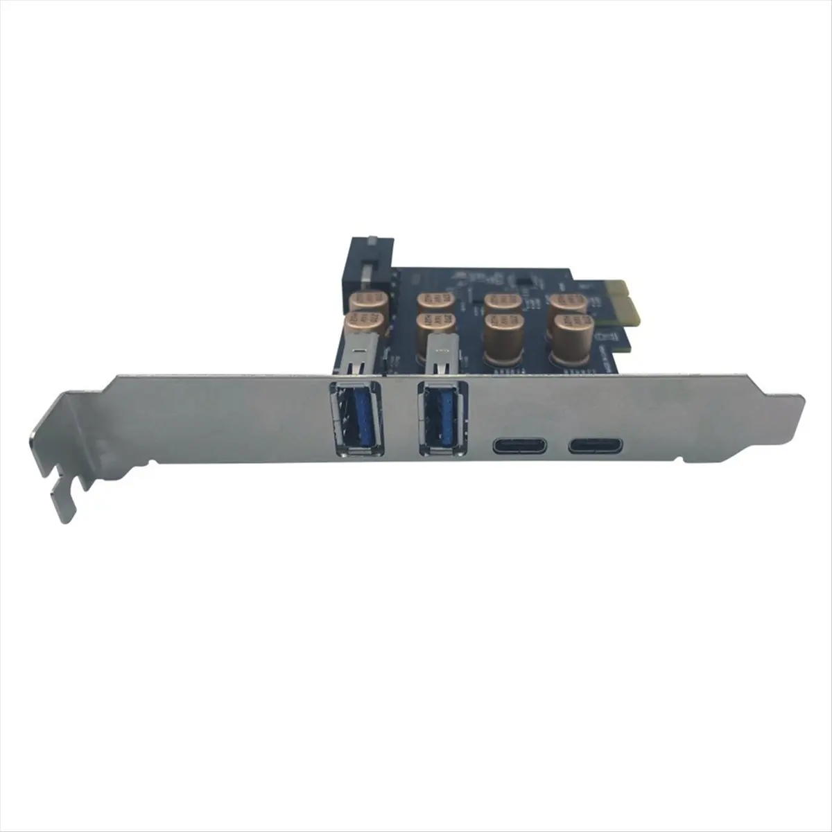 Фото [VALUE PACK] Карта расширения PCI с 4 портами USB 3.0 + карта расширения Type-C 5 Гбит/с D720201, высокоскоростной концентратор для настольного компьютера, 4-контактный разъем №1
