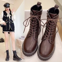 large size womens shoes 35 43 fat feet autumn thick heel martin boots female british style handsome and thin motorcycle boots