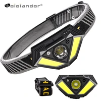 new dual light source xpgcob induction headlight rechargeable led head mounted night running headlamp outdoor fishing camping