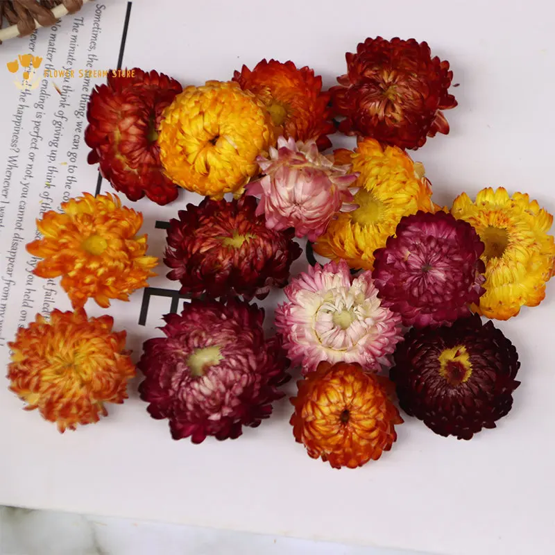 

100pcs Natural Chrysanthemum Heads Home Decor Accessories Dried Flowers Daisy Dry Straw for Crafts DIY Wedding Decoration