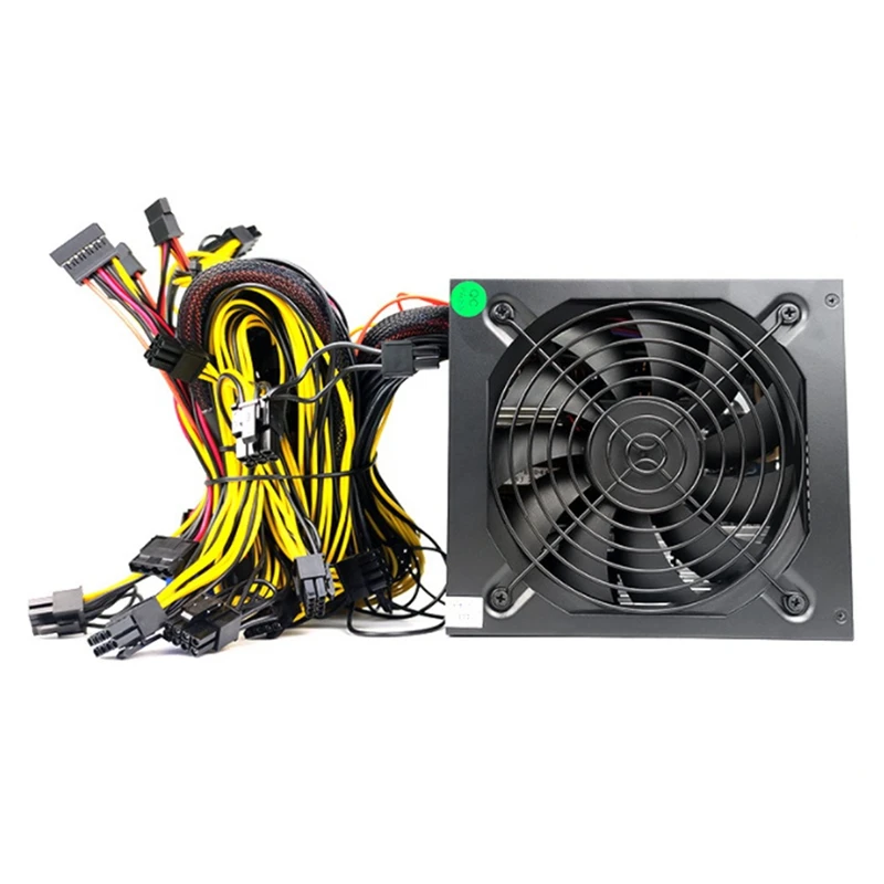 

1800W Mining Power Supply 160V-240V ETH Bitcoin Mining Power Supply Support 8 GPU Card for Mining Antminer Rig
