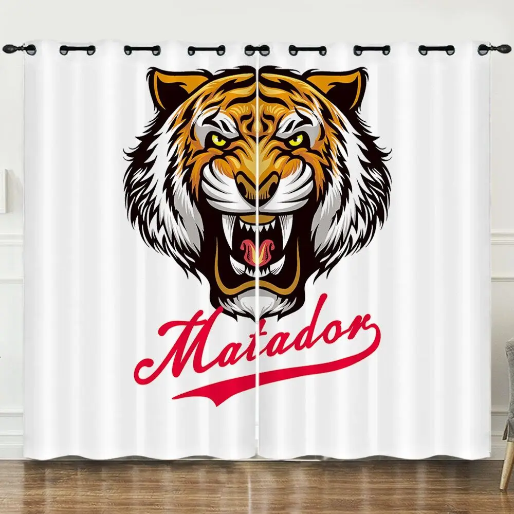 

1/2 Panels Animals Tiger Blackout Window Curtain 3D Print Home Textile One Pieces/Folio For Living Room Window Drapes Room Decor