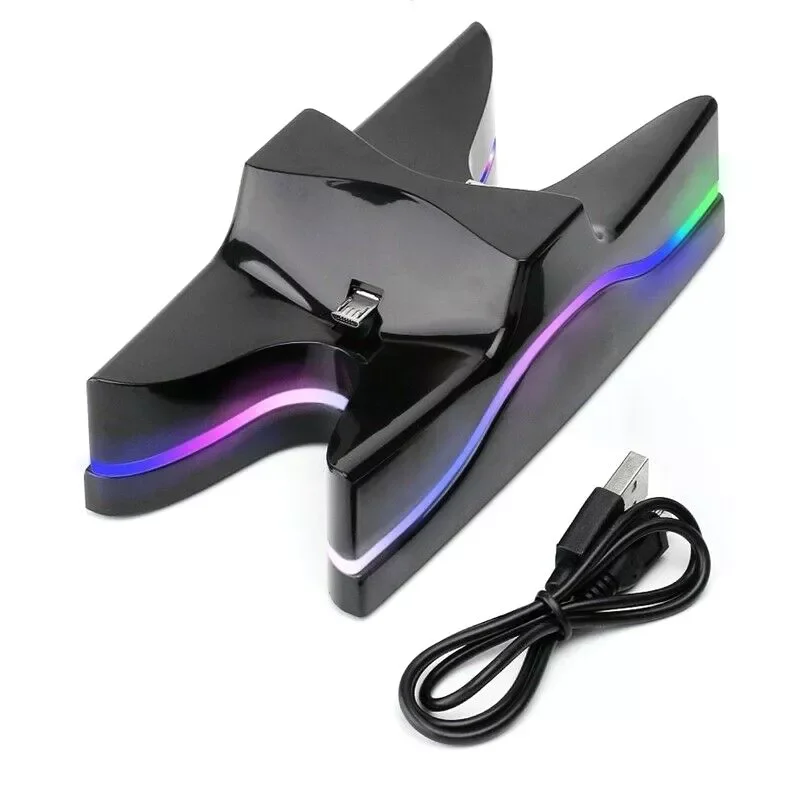 

NEW2022 For PS4 Controller Gamepad LED Dual Charger Station LED Dual Charger Station Charging Stand Dock for Playstation 4 Acces