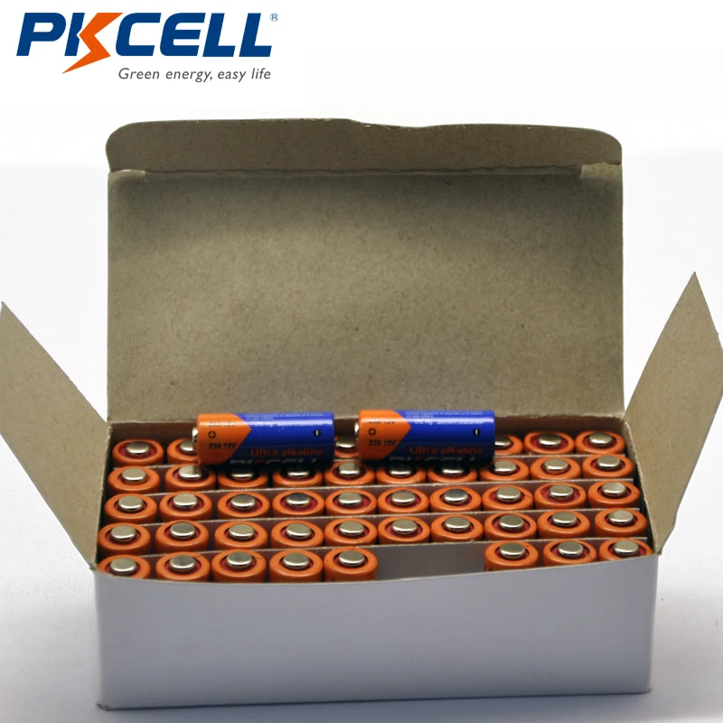 

50 шт., щелочные батареи PKCELL 23A 12 В A23 MN21 23 L1028 MS21 V23 VR22 N