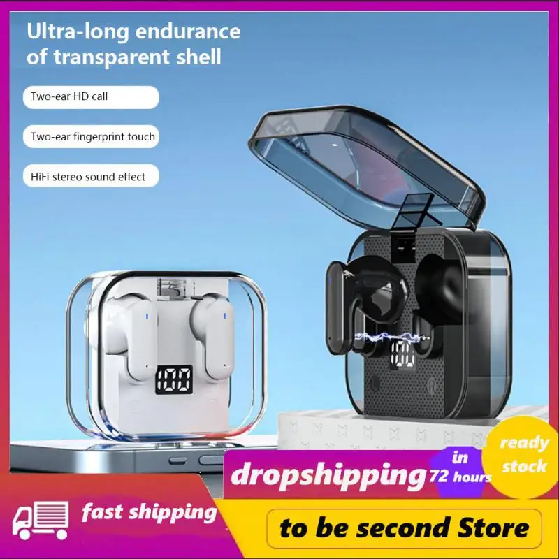 

Bluetooth5.2 Power Display With Mic Long Standby Wireless Headsets New Headphones With Mic Earphones Touch Control Hot