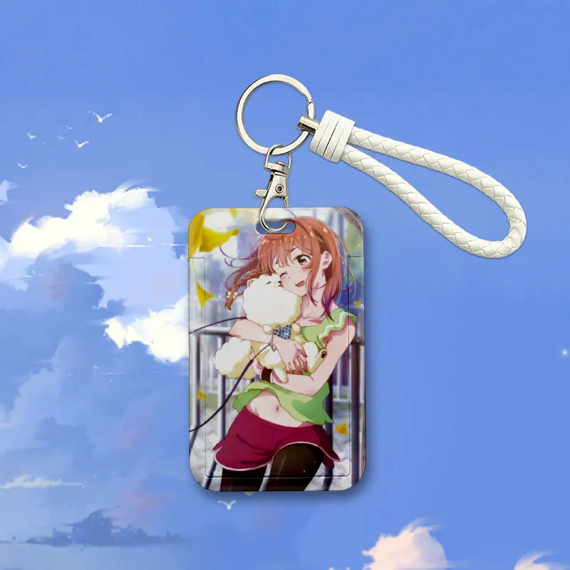 2023 New 110*70mm Japanese Anime Kanojo Okarishimasu  Lanyard ID Card Badge Holder with Keychain Keyring Gift
